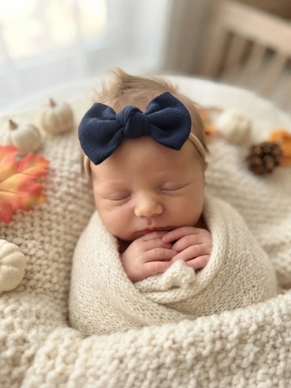 Baby Girl The 3-Piece Autumn Bundle Nylon Handmade Knotted headband